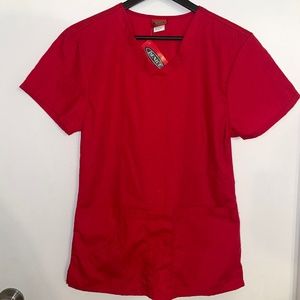 THE PRICE IS FIRM Denise Top V-Neck Red Scrub Size XS